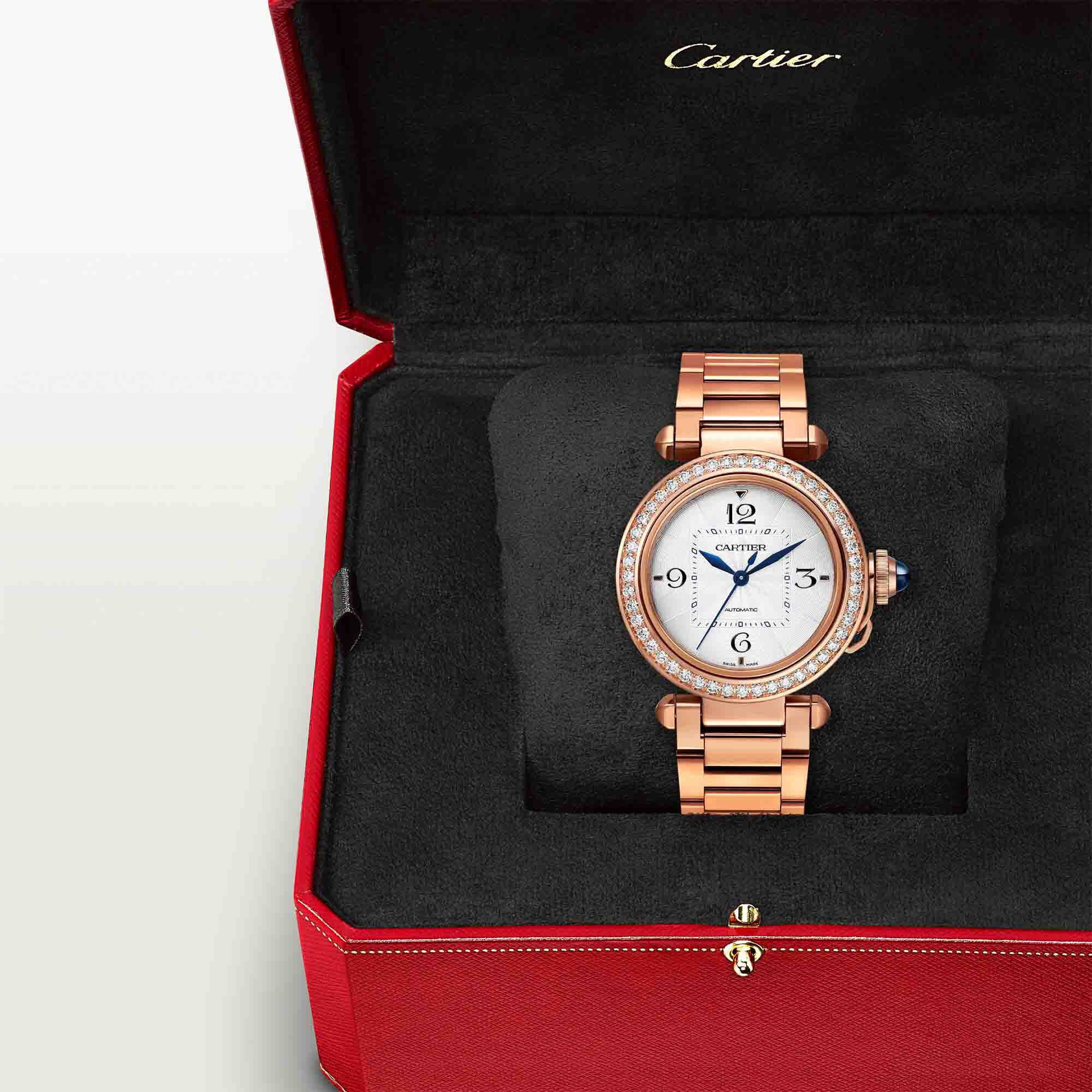 大学 兄弟割引 Cartier Pasha de Cartier Automatic 35 mm Rose Gold and 腕時計